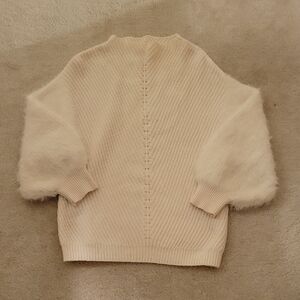 Anthropologie Cream Ribbed Sweater